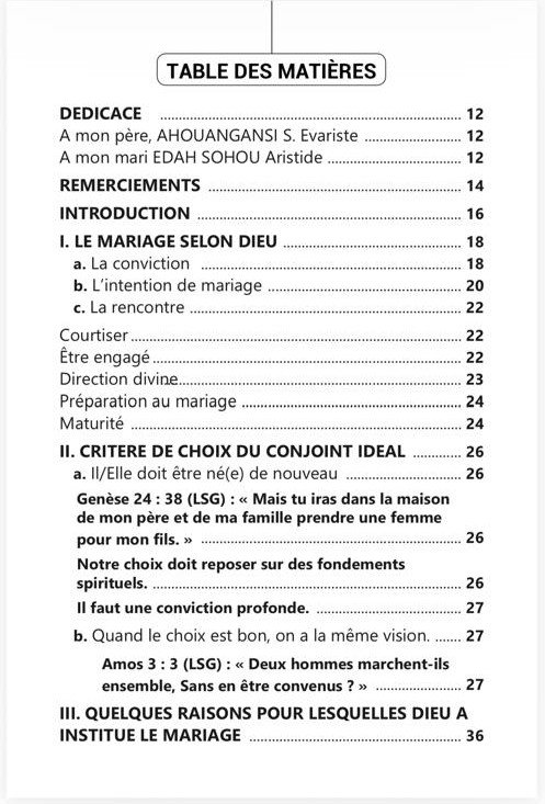 Première page du sommaire