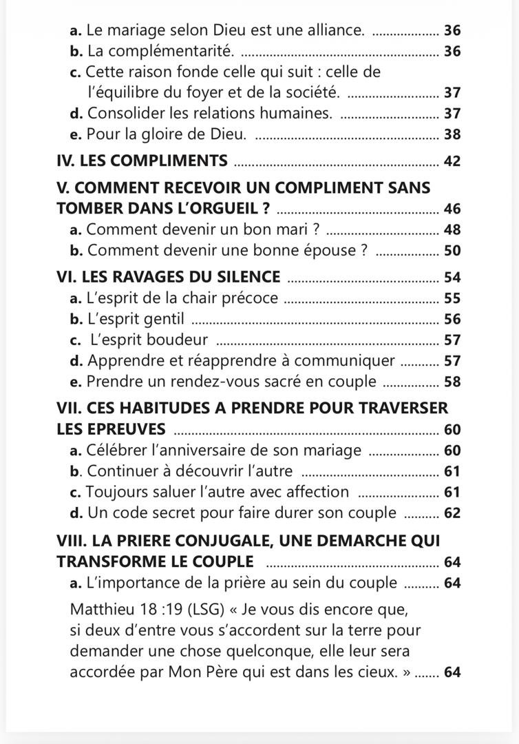 Deuxième page du sommaire